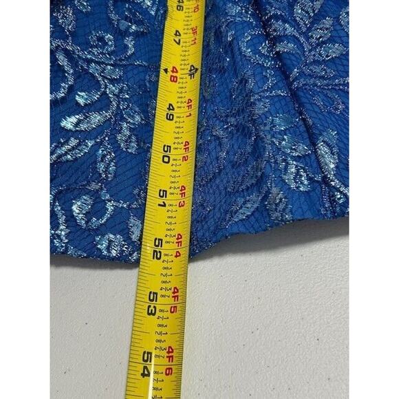 Vtg Loralie Sequined Tulip Maxi Dress Strapless Floral Sweetheart Blue Size 3/4 - Picture 12 of 14